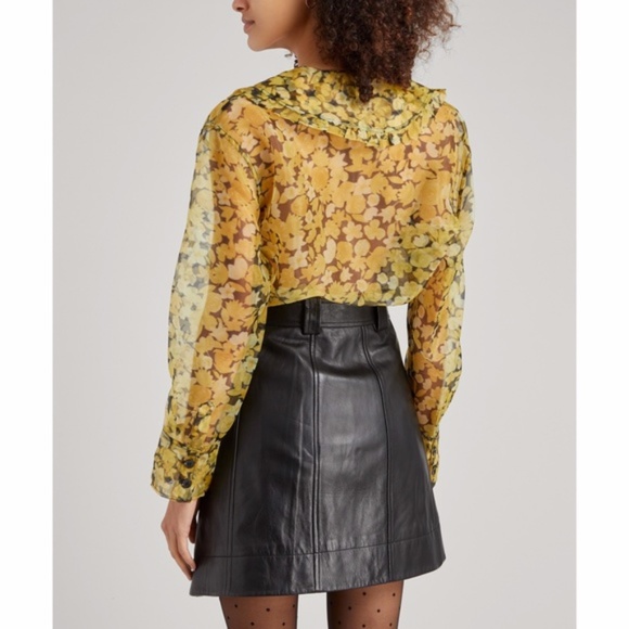 NEW Ganni Organza Shirt Top Flan 34 - Picture 10 of 17
